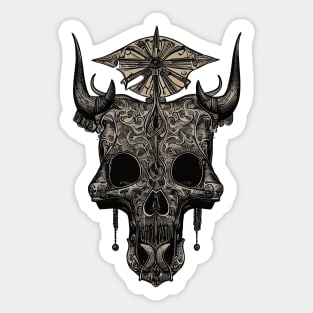 Tribal Tattoo Bulls Skull Sticker